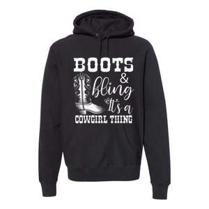 Cowgirl Boots Bling Women Gift Cute Love Premium Hoodie