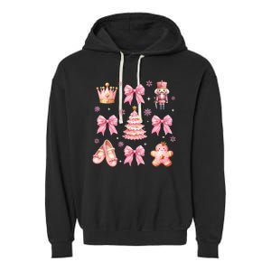 Coquette Bow Ballet Gingerbread Christmas Xmas Garment-Dyed Fleece Hoodie