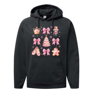 Coquette Bow Ballet Gingerbread Christmas Xmas Performance Fleece Hoodie