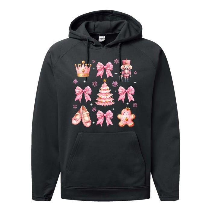 Coquette Bow Ballet Gingerbread Christmas Xmas Performance Fleece Hoodie