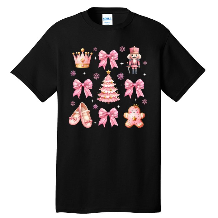 Coquette Bow Ballet Gingerbread Christmas Xmas Tall T-Shirt