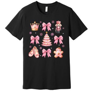 Coquette Bow Ballet Gingerbread Christmas Xmas Premium T-Shirt