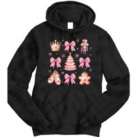 Coquette Bow Ballet Gingerbread Christmas Xmas Tie Dye Hoodie