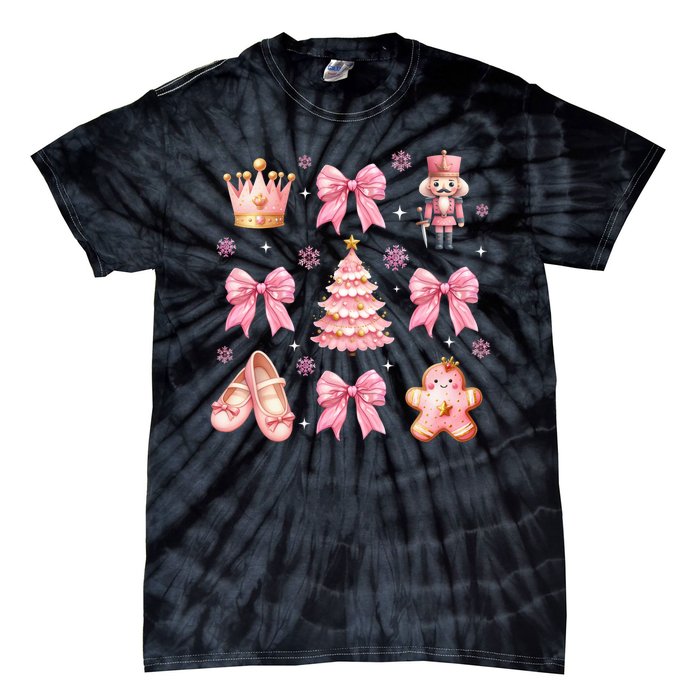 Coquette Bow Ballet Gingerbread Christmas Xmas Tie-Dye T-Shirt