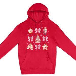 Coquette Bow Ballet Gingerbread Christmas Xmas Premium Pullover Hoodie