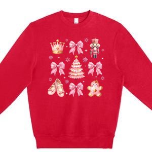 Coquette Bow Ballet Gingerbread Christmas Xmas Premium Crewneck Sweatshirt