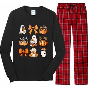 Coquette Bow Boo Witch Halloween Spooky Season Long Sleeve Pajama Set