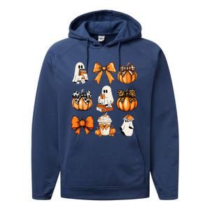 Coquette Bow Boo Witch Halloween Spooky Season Performance Fleece Hoodie