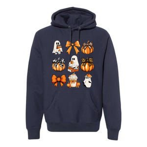 Coquette Bow Boo Witch Halloween Spooky Season Premium Hoodie