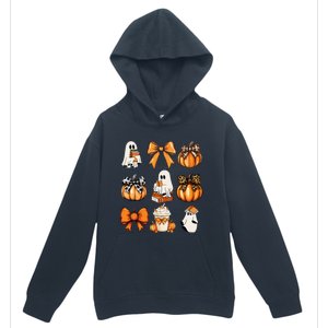 Coquette Bow Boo Witch Halloween Spooky Season Urban Pullover Hoodie