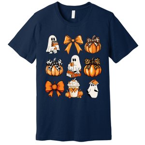 Coquette Bow Boo Witch Halloween Spooky Season Premium T-Shirt