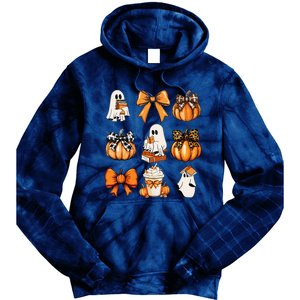 Coquette Bow Boo Witch Halloween Spooky Season Tie Dye Hoodie