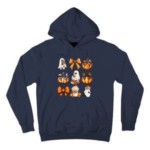 Coquette Bow Boo Witch Halloween Spooky Season Tall Hoodie