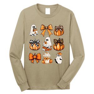 Coquette Bow Boo Witch Halloween Spooky Season Long Sleeve Shirt