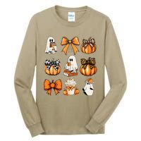 Coquette Bow Boo Witch Halloween Spooky Season Tall Long Sleeve T-Shirt