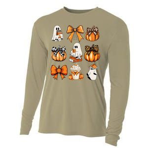 Coquette Bow Boo Witch Halloween Spooky Season Cooling Performance Long Sleeve Crew