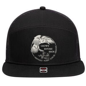 Crows Before Bros Support Your Local Murrder 7 Panel Mesh Trucker Snapback Hat