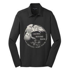 Crows Before Bros Support Your Local Murrder Silk Touch Performance Long Sleeve Polo