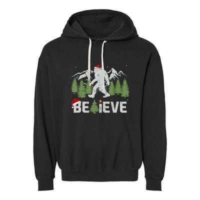 Christmas Believe Bigfoot Garment-Dyed Fleece Hoodie