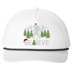 Christmas Believe Bigfoot Snapback Five-Panel Rope Hat