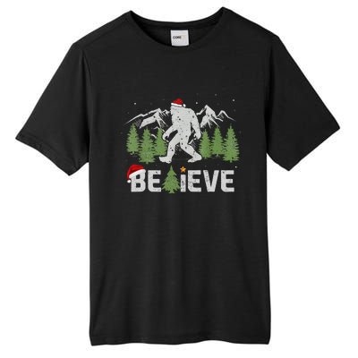 Christmas Believe Bigfoot Tall Fusion ChromaSoft Performance T-Shirt