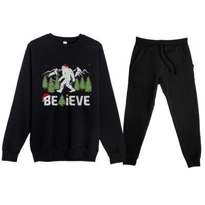 Christmas Believe Bigfoot Premium Crewneck Sweatsuit Set