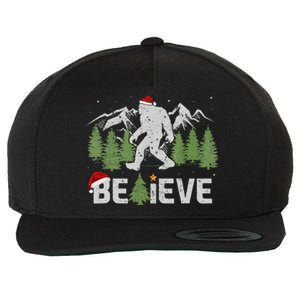 Christmas Believe Bigfoot Wool Snapback Cap