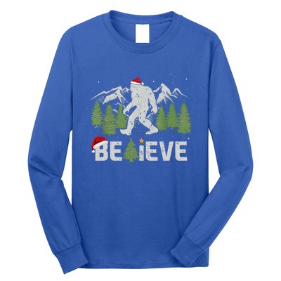 Christmas Believe Bigfoot Long Sleeve Shirt