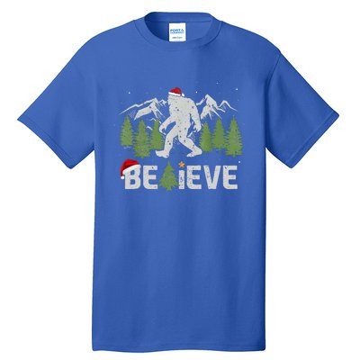 Christmas Believe Bigfoot Tall T-Shirt