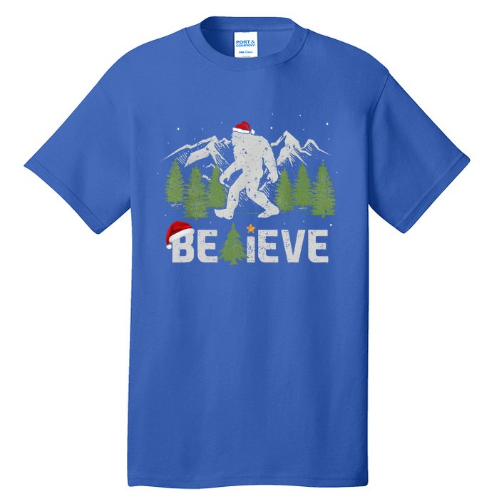 Christmas Believe Bigfoot Tall T-Shirt