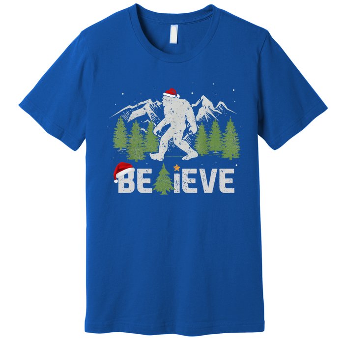 Christmas Believe Bigfoot Premium T-Shirt