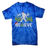 Christmas Believe Bigfoot Tie-Dye T-Shirt