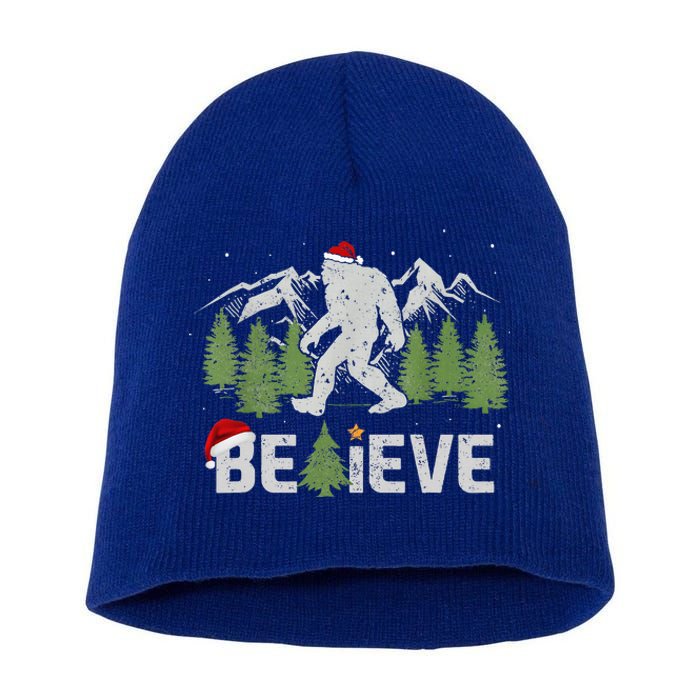 Christmas Believe Bigfoot Short Acrylic Beanie