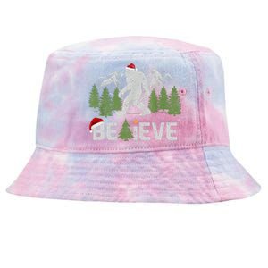 Christmas Believe Bigfoot Tie-Dyed Bucket Hat