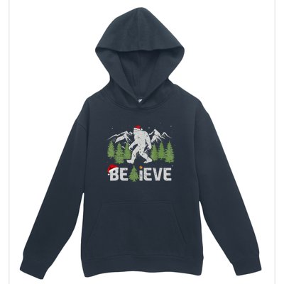 Christmas Believe Bigfoot Urban Pullover Hoodie