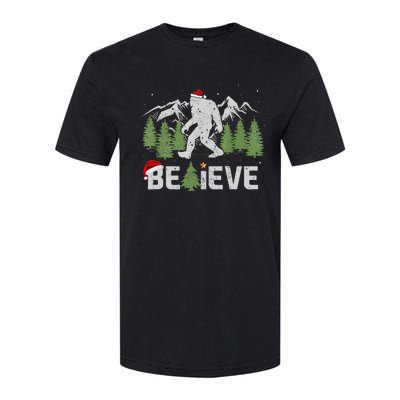 Christmas Believe Bigfoot Softstyle CVC T-Shirt