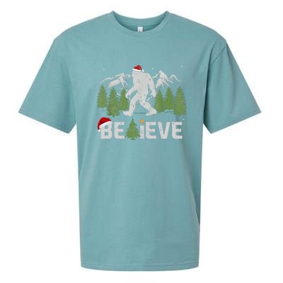 Christmas Believe Bigfoot Sueded Cloud Jersey T-Shirt