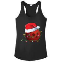 Christmas Bowling Ball Santa Hat Wrapped In Holiday Lights Gift Ladies PosiCharge Competitor Racerback Tank