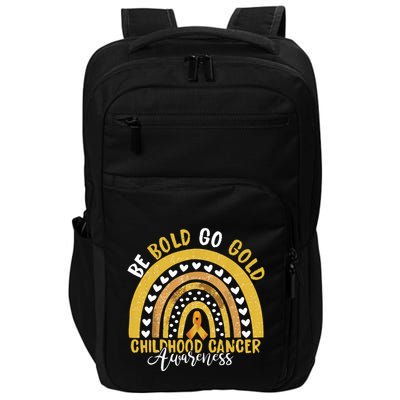 Childhood Be Bold Go Gold Childhood Cancer Awareness Rainbow Impact Tech Backpack