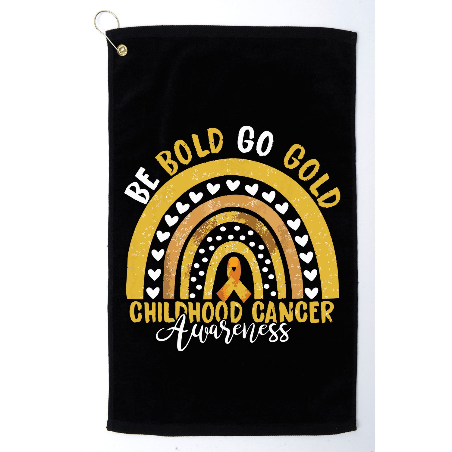 Childhood Be Bold Go Gold Childhood Cancer Awareness Rainbow Golf Towel