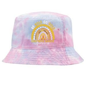 Childhood Be Bold Go Gold Childhood Cancer Awareness Rainbow Tie-Dyed Bucket Hat