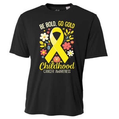 Childhood Be Bold Go Gold Childhood Cancer Awareness Cooling Performance Crew T-Shirt