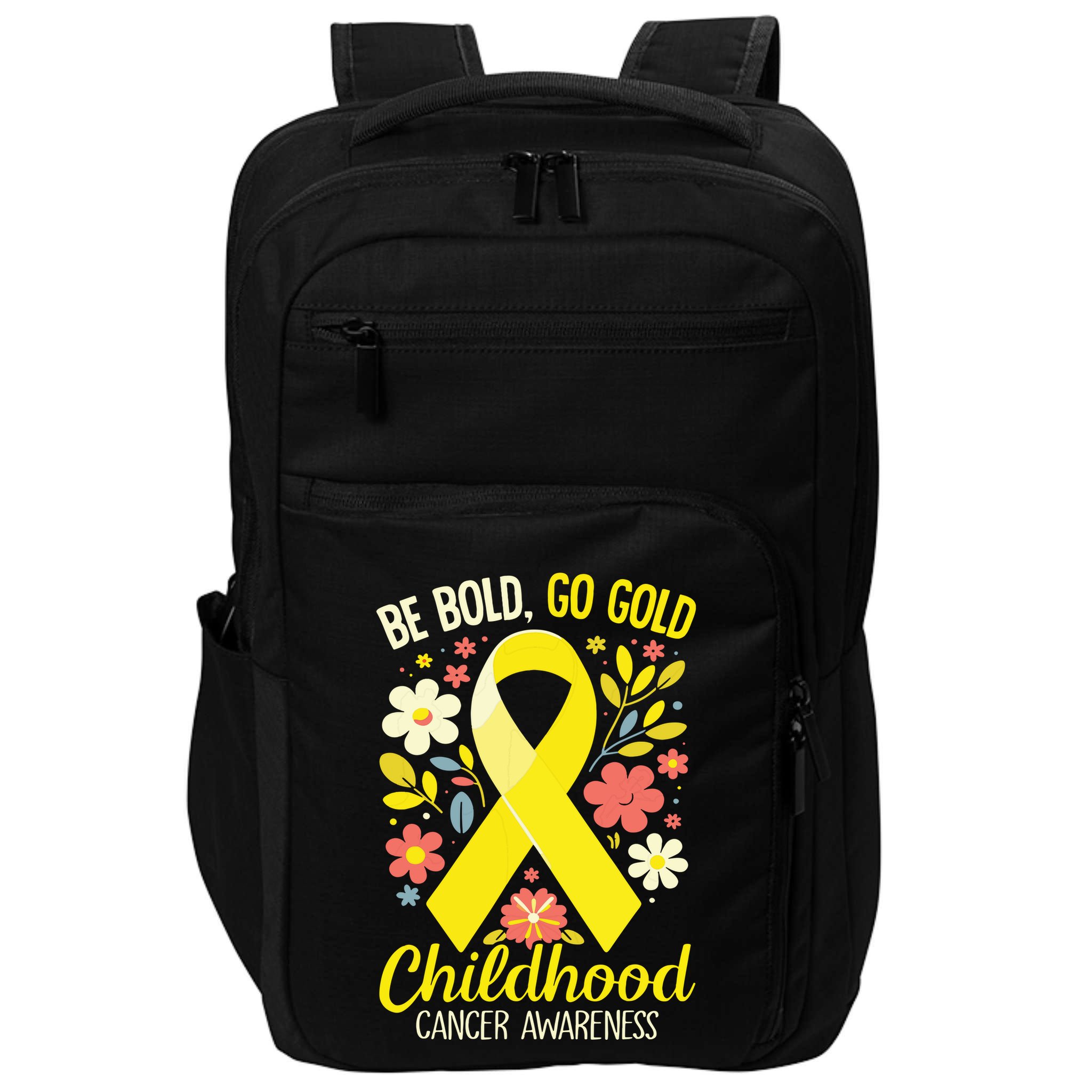 Childhood Be Bold Go Gold Childhood Cancer Awareness Impact Tech Backpack