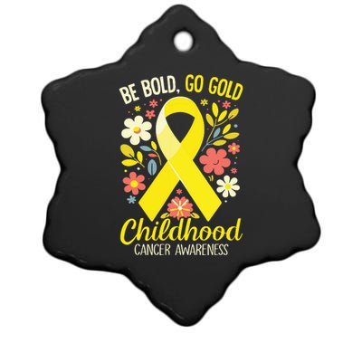 Childhood Be Bold Go Gold Childhood Cancer Awareness Ceramic Star Ornament