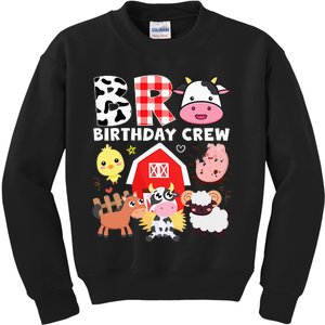 Cow Bro Birthday Crew Farm Theme Animals Kids Birthday Party Kids Sweatshirt