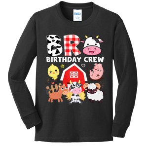 Cow Bro Birthday Crew Farm Theme Animals Kids Birthday Party Kids Long Sleeve Shirt