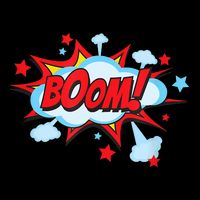 Comic Book BOOM , Funny Retro Costume, Superhero V-Neck T-Shirt