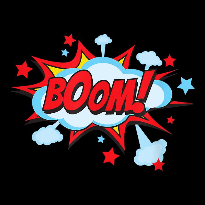 Comic Book BOOM , Funny Retro Costume, Superhero V-Neck T-Shirt