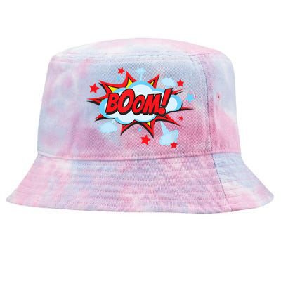 Comic Book BOOM , Funny Retro Costume, Superhero Tie-Dyed Bucket Hat