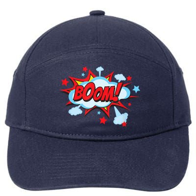 Comic Book BOOM , Funny Retro Costume, Superhero 7-Panel Snapback Hat